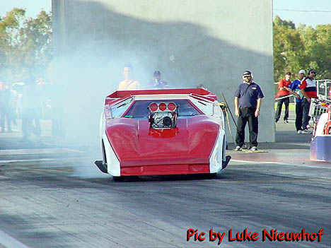 David James' blown Lamborghini is ready to set the Aussie Doorslammer world on fire. Photo by Luke Nieuwhof