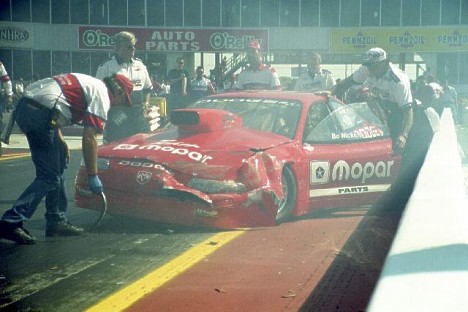Bo Nickens bad day ended this way. Photo by Joe McHugh