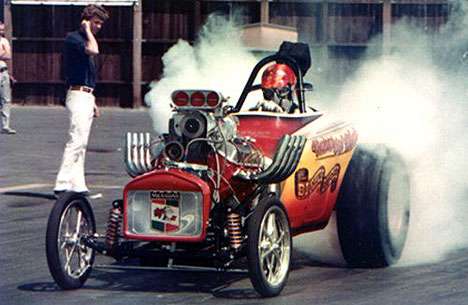 The Bishop and Buehl Fuel Altered was some kinda BAD! Photo from the Drag Racing Memories Archives
