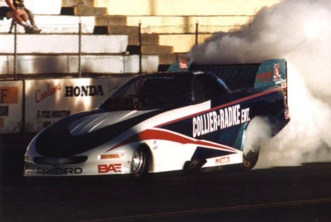 Collier & Radke smoke 'em at AHRA Spokane. Photo by David Hapgood