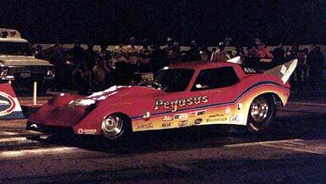 Bill Dailey's Pegasus Corvette Fuel Funny Car. Photo by Dennis Roetman