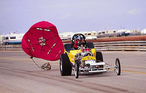 Dave Gruzen in the Mosely & Gruzen Model T Nostalgia Eliminator car. Photo by Jim Sorenson