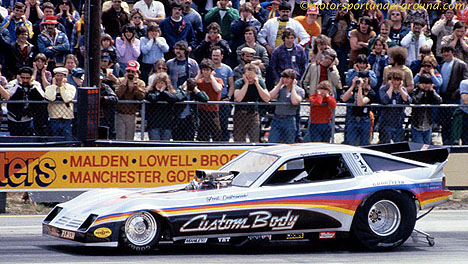 Rick Johnson in the Custom Body Enterprises Dodge Omni. Photo by James Morgan