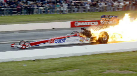 Paul Romine gets hot at E-town. Photo by Art Cimilluca