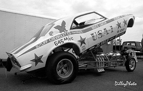 Bruce Larson's '68 Camaro Fuel Funny Car, restored to perfection. Photo by Ron Dilley