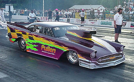 Mark Pullen's '57 Chevy is trick as can be, but is still being sorted out. Photo by Tim Pratt