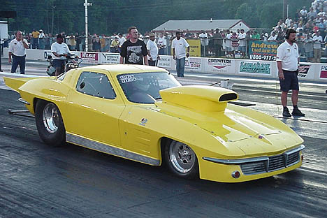 Milt Decker's small block powered 'Vette was a surprise qualifier at 6.79. Photo by Tim Pratt
