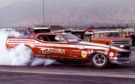 Omar was more famous for this Mustang, which made it to the semis at the Last Drag Race at Lions. Photo from Drag Racing Memories Collection