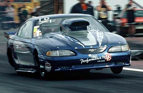 Roger J campaigns this 700 ci nitrous Pro Mod Ford in Sweden. Photo by Hasse Karlsson
