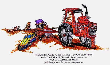 Arnie Beswick versus Bob Panella, Jr. Seems sadly appropriate. Cartoon by Rick Menges