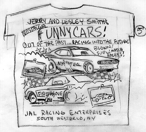 Sketch 5 is another early thumbnail drawing to give the customer another look. Art by Joel Naprstek