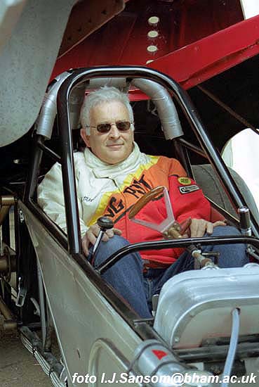 Slammin' Sammy back in the cockpit of the Vanishing Point. Photo by Ivan Sansom