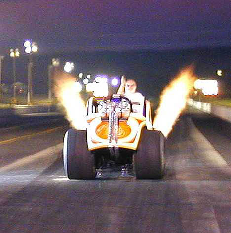 Randy Bradford lights up the night at Boise, Idaho. Photo by Marc Buehler