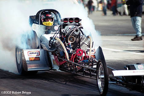 Rick White boils the hides at Sears Point 2001. Photo by Robert Briggs