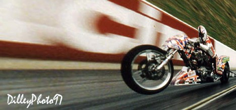 Easy Rider on a drag bike. Photo by Ron Dilley