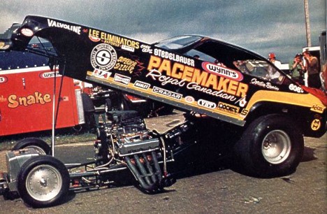 Gordie Bonin's Pacemaker Vega Funny Car. Photo thanks to Bill Ott