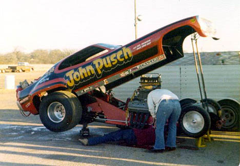 John Pusch was one of the Southwest's top match race funny cars in the mid-'70s. Photo by Jim White