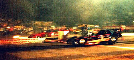 The Mongoose vs. The Teacher's Pet under the lights at SIR. Photo by Ralph Reiter