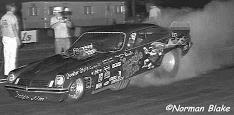 Jungle's '75 Red Vega from the NHRA Summernationals, which he won that year. Photo by Norman Blake