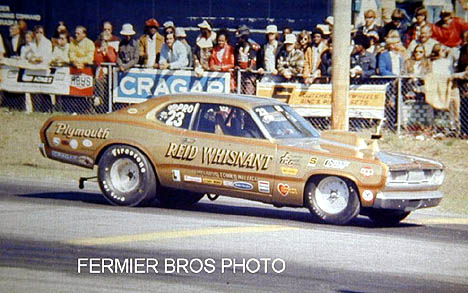 Reid Whisnant was one of the toughest Mopar Pro Stocks of the '70s with this gold Duster. Photo by Bob Fermier