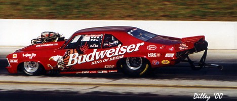 Bill Hill's Budweiser Nitro Coupe. Photo by Ron Dilley