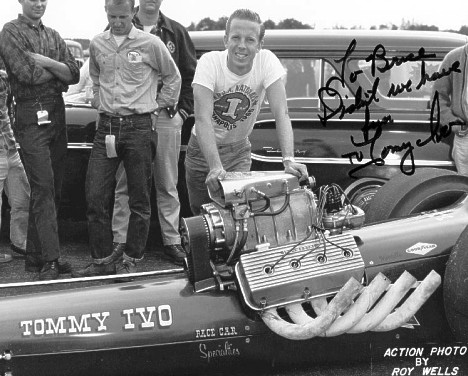 Didn't we have fun? TV Tommy Ivo at Sanford, Maine, 1965. Roy Wells photo thanks to Bruce Wheeler