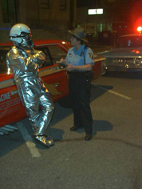"200 MPH on the street AND an out of state license? Boy, you in a heap of trouble!" Photo by Charles Joliff