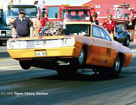 Sorry, Mopar fans, this killer Dodge Dart is powered by a Chevy! Photo by Hasse Karlsson