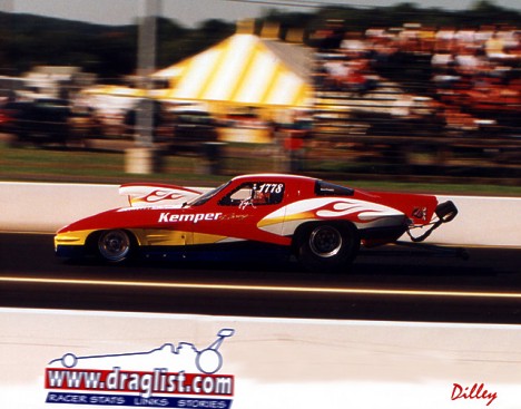 Kemper's 'Vette at Maple Grove, but gee, I don't remember signing up for advertising there... Photo (manipulation -- so don't send me a bill, Lewis!) by Ron Dilley