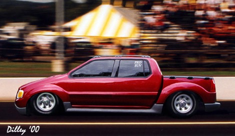 SportTrac Pro SUV - The Future of Drag Racing? Photo manipulation by Ron Dilley