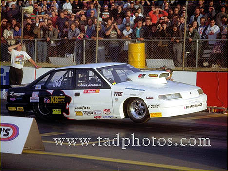 Hans Van Dyk's Aussie Pro Stocker is of the four door variety. Photo by David Murray