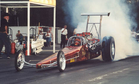 Are the Paris Bros. the quickest twin engine dragster in history? Photo by Mark Bruderle