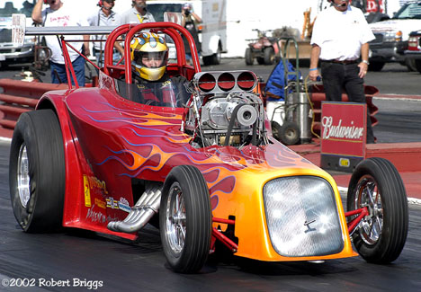 Gil Valencia's Nostalgia Eliminator Roadster at the CHRR. Photo by Robert Briggs
