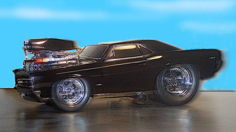This Pontiac GTO is one bad mammal! Model and photo art by Gonzo