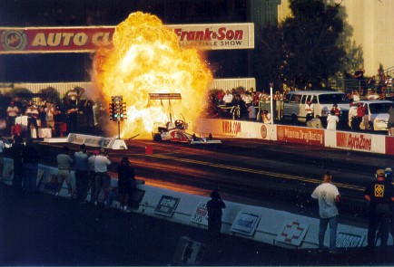 Doug Herbert's amazing explosion at the 1999 World Finals seems a distant memory under the 90 percent nitro rule. Photo by Keith Percival