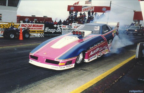 Jody Austin running as fuel car at IHRA Summernats '92. Photo by Rob Potter