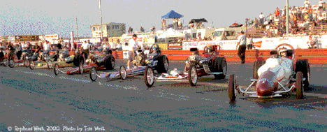 An emotional Bakersfield crowd watched some of the sport's legendary cars push start and line up for the Cacklefest. Photo by Tom West