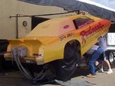 The back of the "Redneck" Hot Rod Lincoln '73 Nostalgia Funny. Photo by David Ray