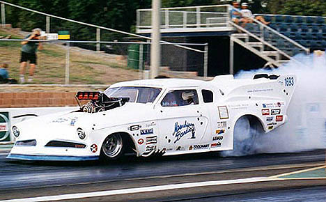 Robin Judd's Anderson-built Studebaker was the world's quickest for a time at 6.17. Photo by John Baremans