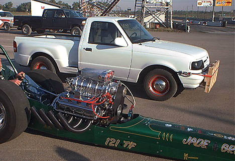 The Jade Grenade stretching out and getting ready for the CHRR Cacklefest. Photo by Gene Krueger