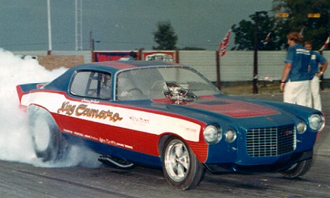 The mighty King Camaro -- 500 inches of rat spelled LOUD! Photo from the Drag Racing Memories Collection of Bob Plumer