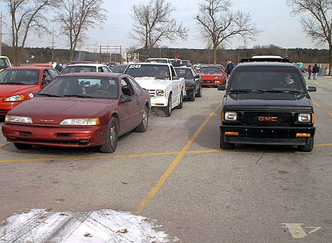 Chilly racers lined up in droves at Cordova to compete at the HangoverFest. Photo by Tazz