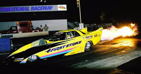 Rich Hanna's First Strike gets ready for another launch at MIR's Jet Car Nats. Photo by Stephen Jones