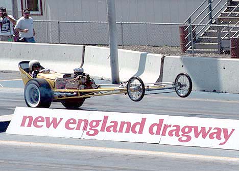 Ray Helger's flathead powered dragster at a NETO New England. Photo by Ed O'Connell