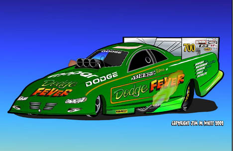 If the Beebe Bros. could return, the Dodge Fever would be awesome. Racing art by Jim M White