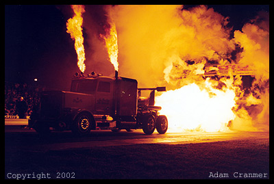 Kent Shockley burns up the tower at Moroso -- literally! Photo by Adam Cranmer