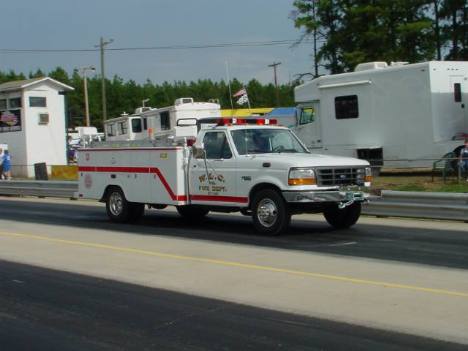 The local VFD was on the scene in ten minutes, then stayed for the remainder of the race. Roger Richards photo