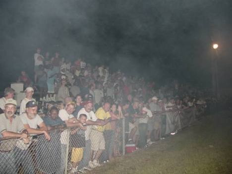 Ware Shoals fans packed both sides of the track. Roger Richards photo