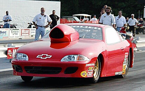IHRA Pro Stock veteran Tim Nabors qualified fourth at 6.63, but suffered mechanical problems in round one. Photo by Stephen Hawes