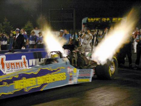 Clay Millican rockets to his final run Saturday night to capture the top spot. Photo by Vic Cooke